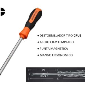 DESTORNILLADOR TIPO CRUZ PH2X100 6MM