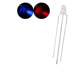 LED 3 MM BICOLOR ROJO/AZUL TRANSPARENTE 3P