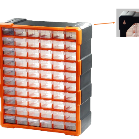 ORGANIZADOR PLASTICO DE 60 CAJONES 380X160X470 MM
