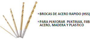 BROCAS DE ACERO RAPIDO HSS D:3 MM