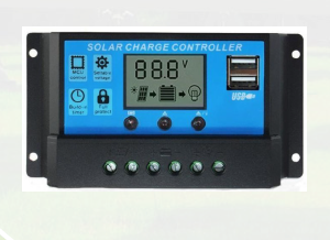 CONTROLADOR CARGA LUMINARIA 12/24V 10A + 2 USB