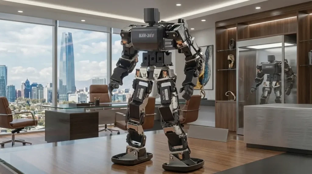 Robot KHR-3HV V3.1 en entorno de laboratorio industrial